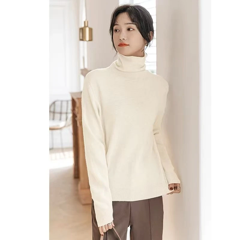 普拉那  461  修身纯色高领毛半高领针织女士网红长袖百搭衫内搭