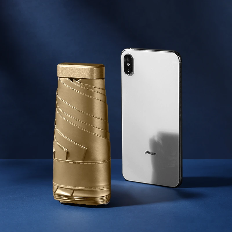 【高货品质】遮阳防紫外线小巧两用便携折叠超轻小金伞结实纯色