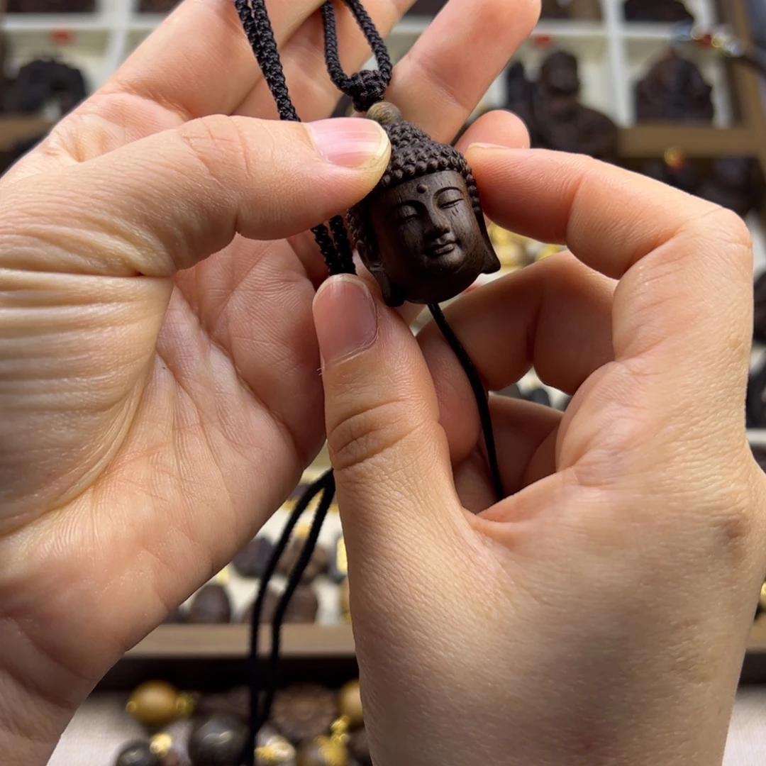 木质类佛头随行脖挂配饰