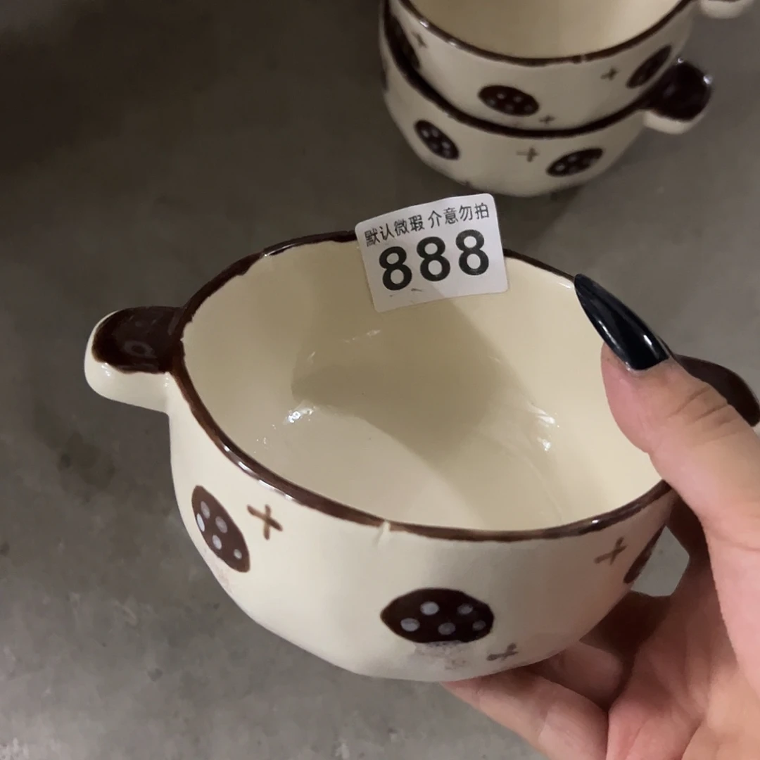 搪瓷瑕疵裂釉星光蘑菇双耳一个888