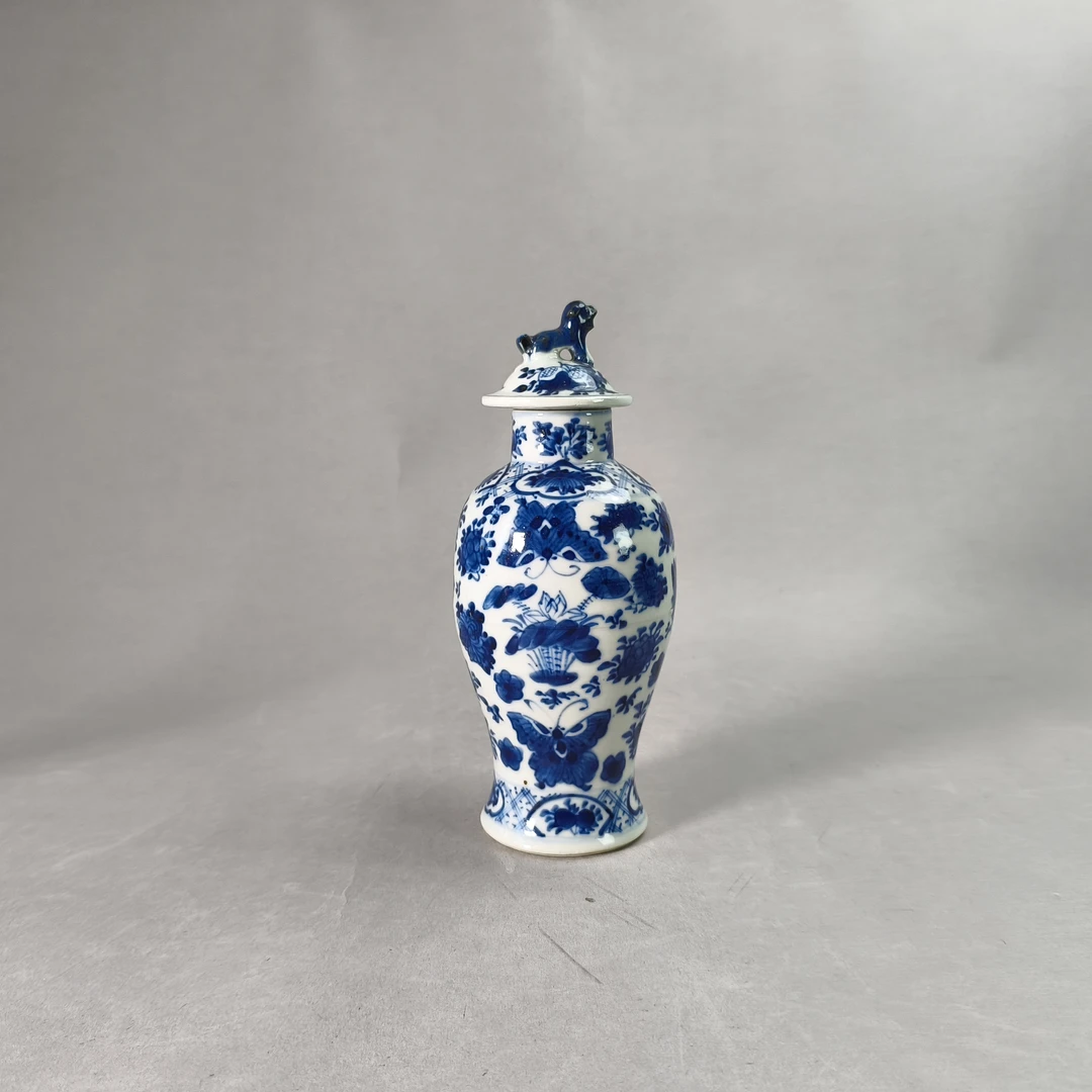 25070404清光绪青花花鸟纹赏瓶 高20.8cm A2302
