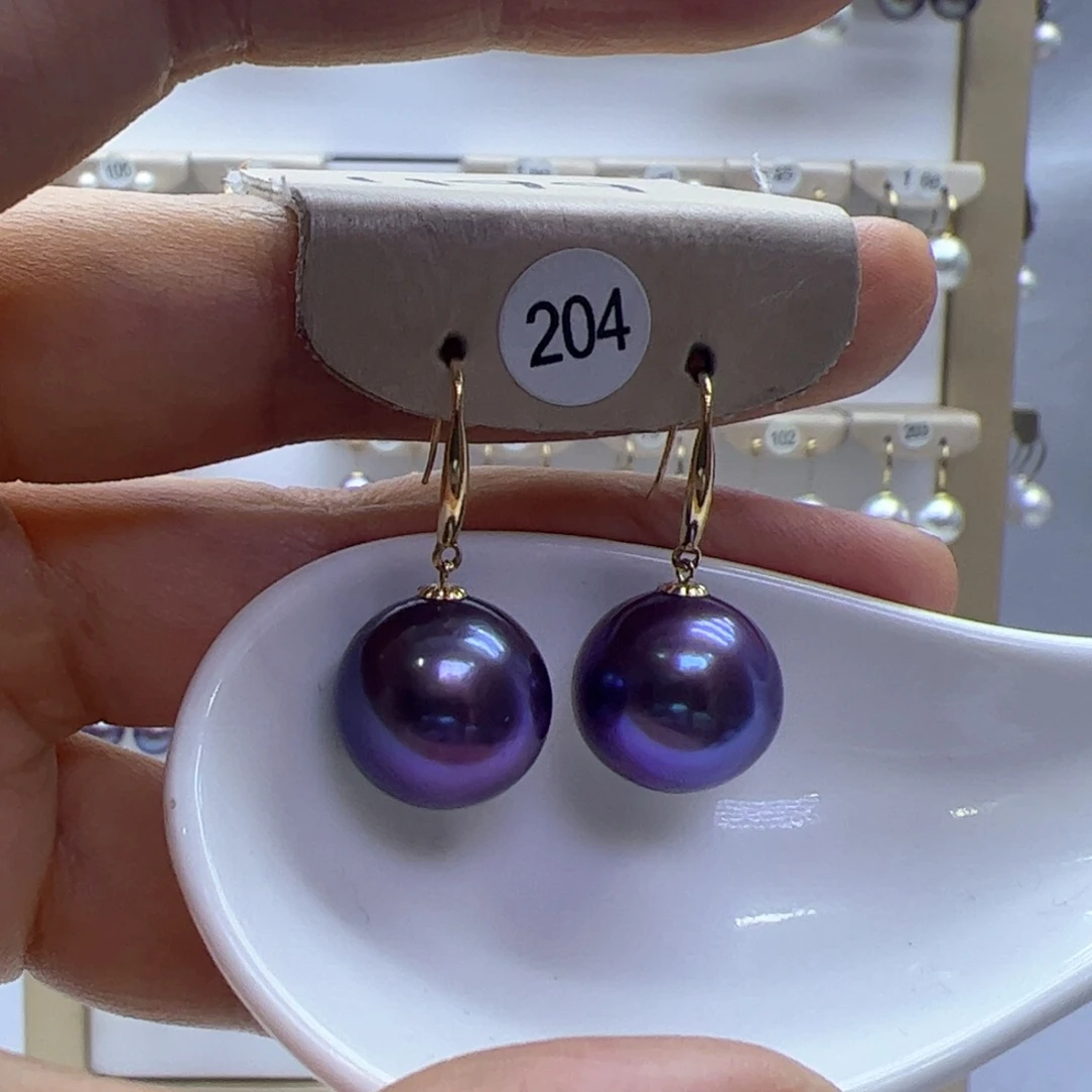 淡水珍珠耳饰18K金镶嵌