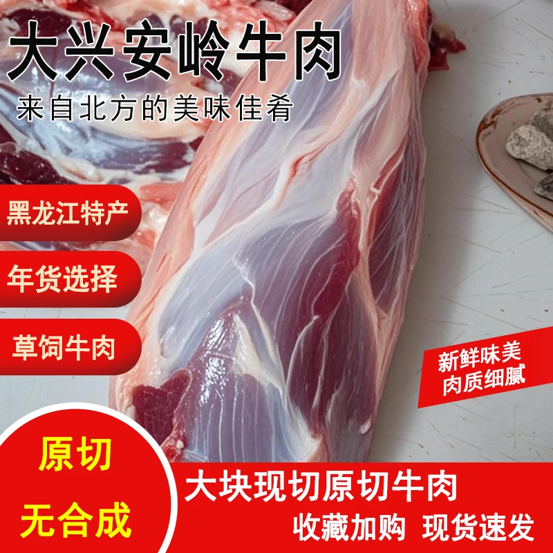 年货原切牛肉新鲜牛腱子大兴安岭散养生鲜牛肉天然牧场草饲牛肉