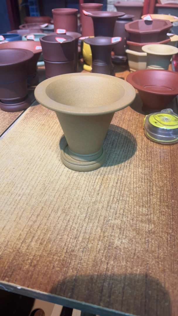 宜兴紫砂花盆古红泥线花设计兰花专用盆