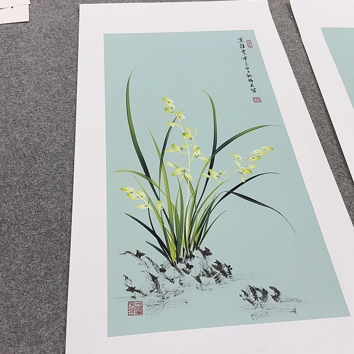 国画国画立体兰花作品