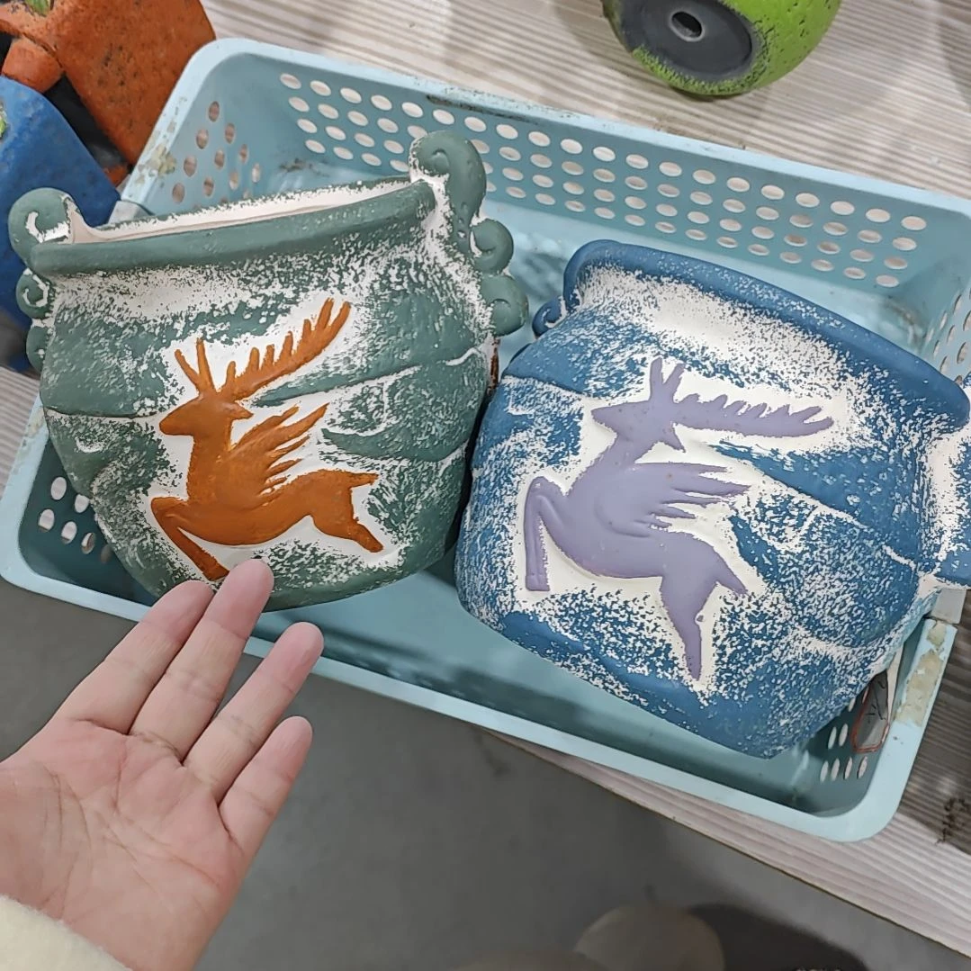 红陶吸水透气的白陶花盆凑满12发货