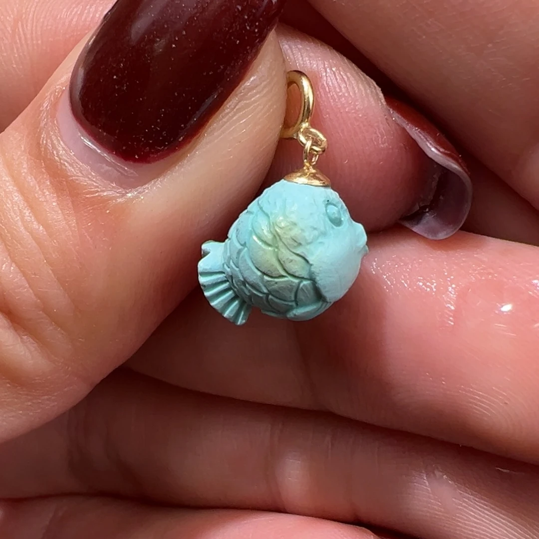 绿松石配件18K金镶嵌配件