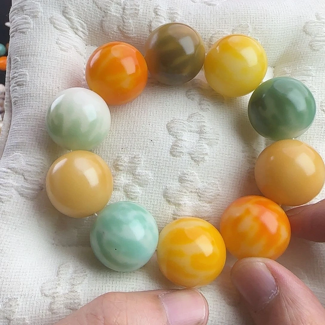 菩提根/象牙果吊坠卡23彩瓜汤圆手串1条