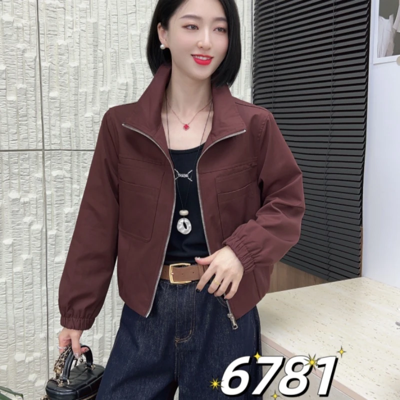【歌莱图】2025早秋款拉链设计感百搭时尚外套休闲短款女外套#6781