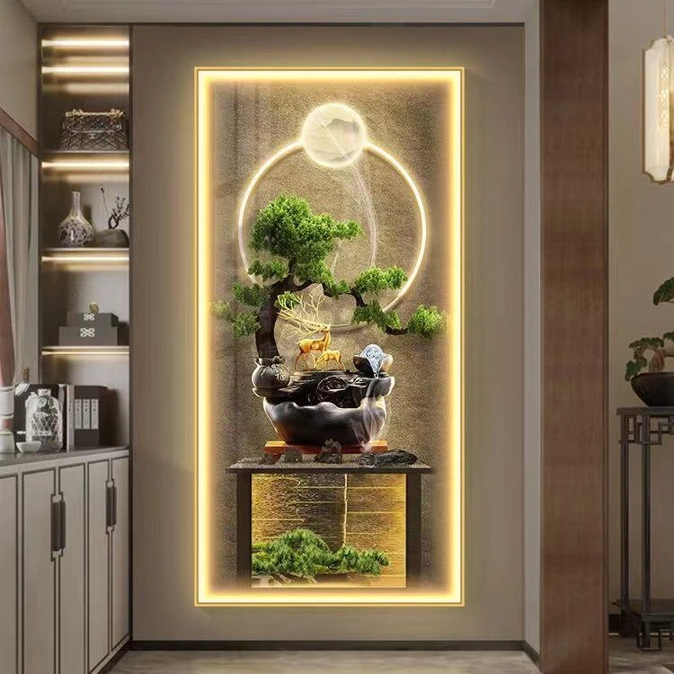 轻奢入户玄关挂画新中式走廊过道壁画高级感装饰画大气画