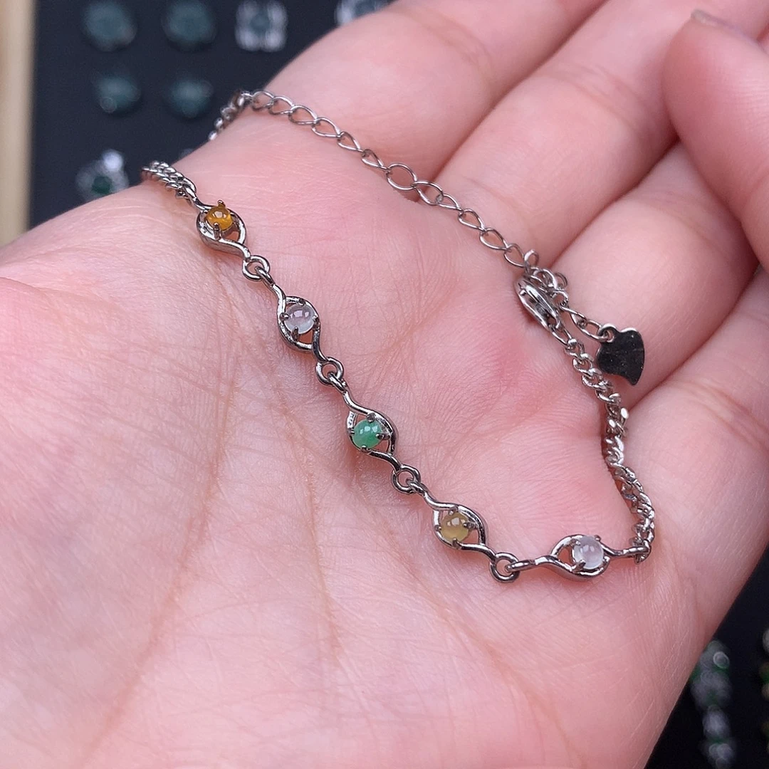 翡翠银S925镶嵌手链