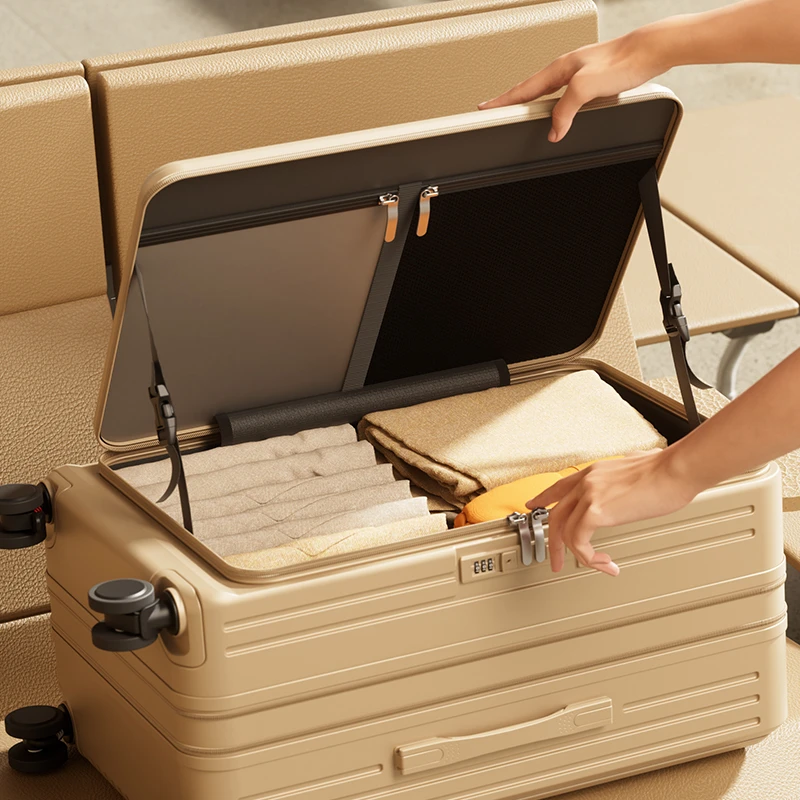 2025新款侧开口行李箱男女拉杆箱结实耐用大容量密码旅行箱子皮箱