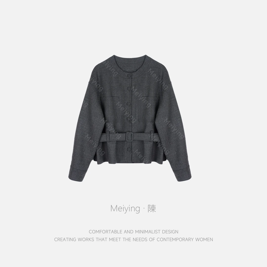 Meiying-韩系小众系腰修身显瘦气质时髦外套YA5QQ092