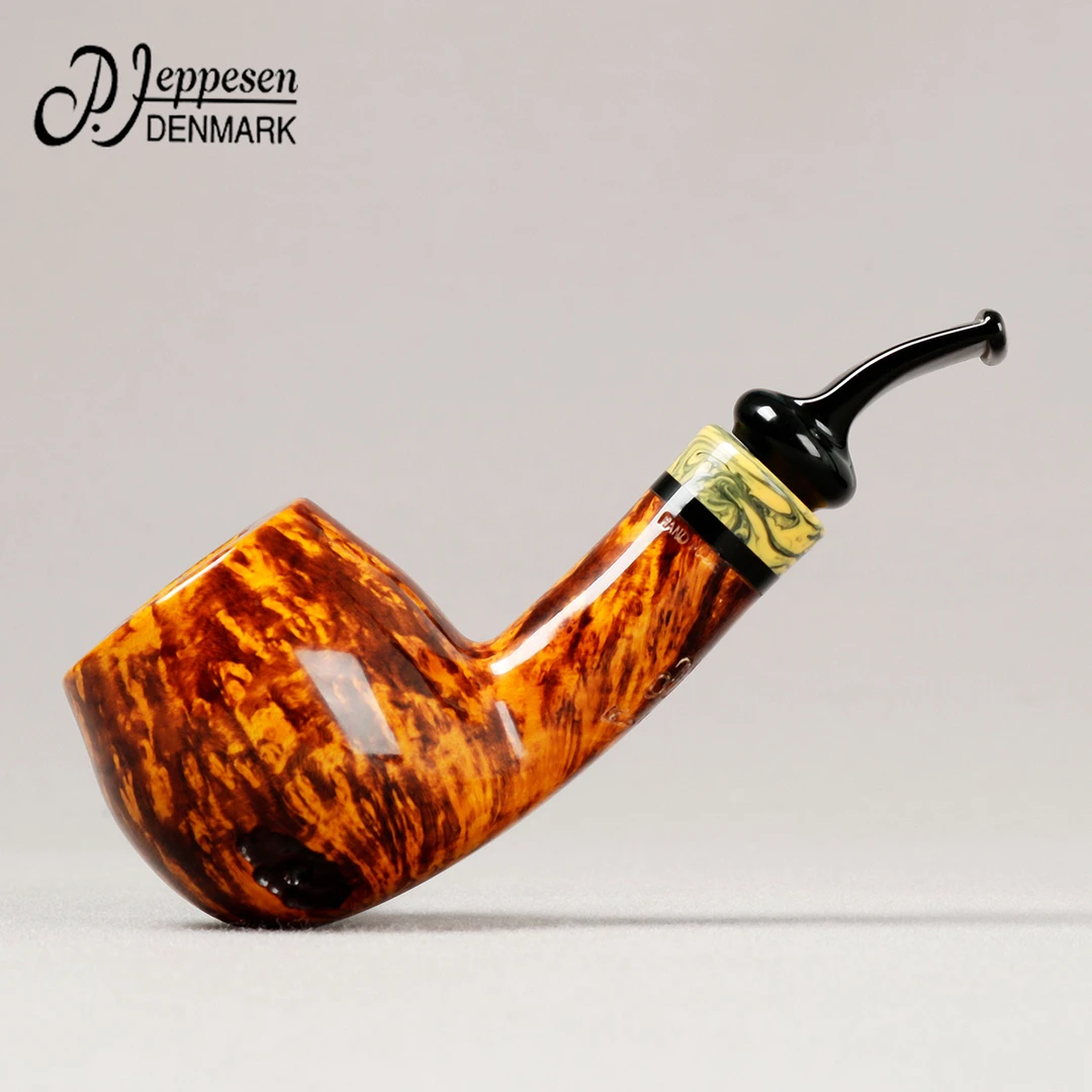 丹麦 吉普森 IDA3级 亮面带雕刻微弯 手工石楠木烟斗