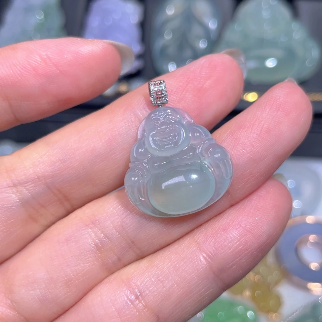 颈饰18K金镶嵌翡翠翡翠