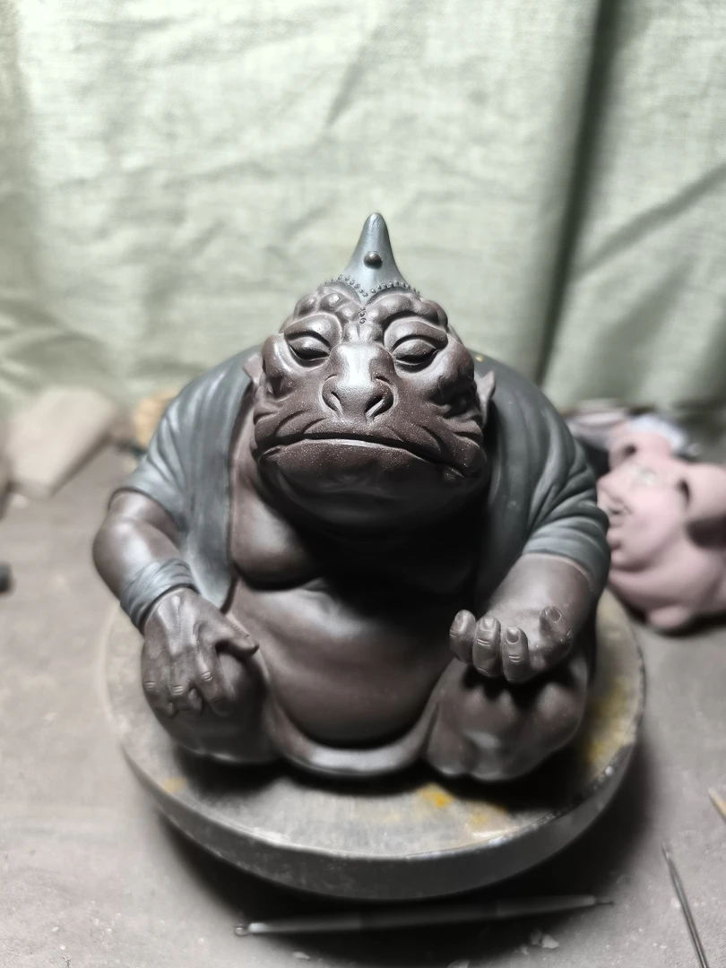 蟾摆件禅意茶玩可养茶桌装饰