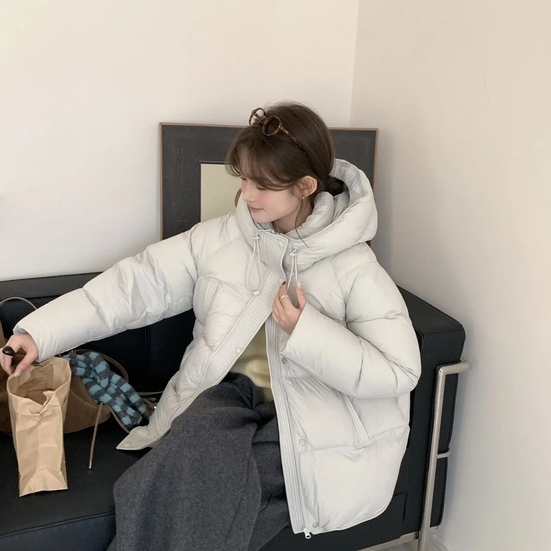 （8577）冬季新款连帽90白鸭绒女中长羽绒服外套时尚