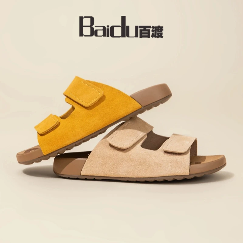 【网红款】Baidu百渡25新款夏季凉拖勃肯厚底舒适外穿女鞋凉鞋软底