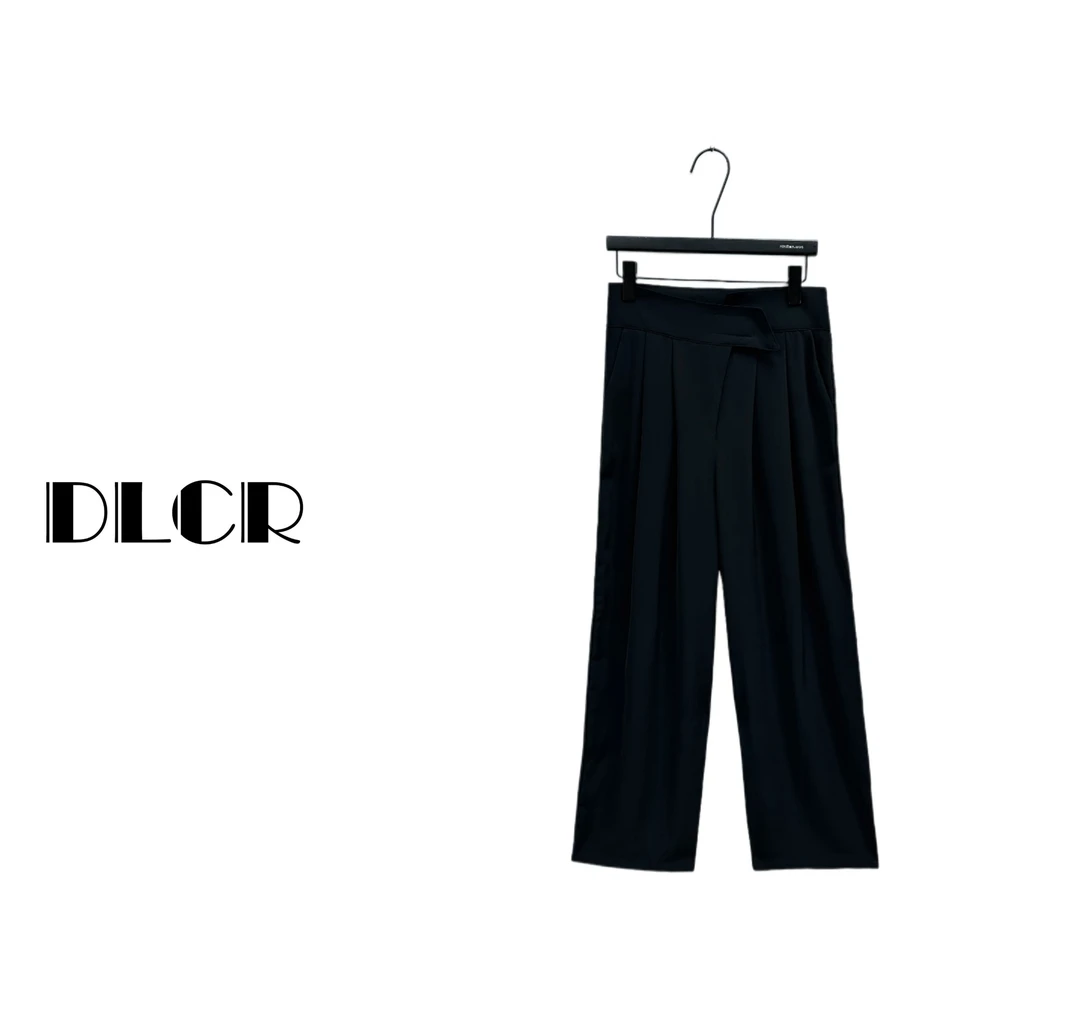 DLCR【大琳】2025夏季新款高腰设计款阔腿裤休闲裤简约直筒百搭