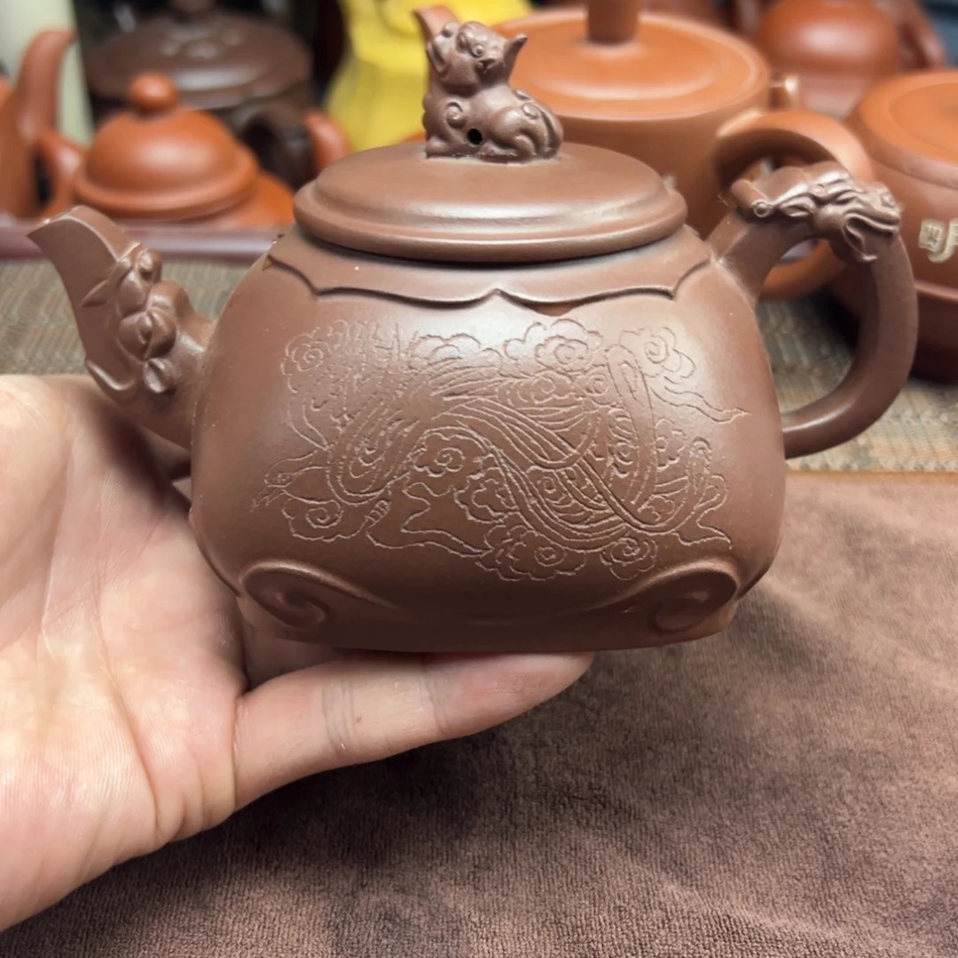 茶壶紫砂宜兴原矿紫砂壶310毫升容量半手工