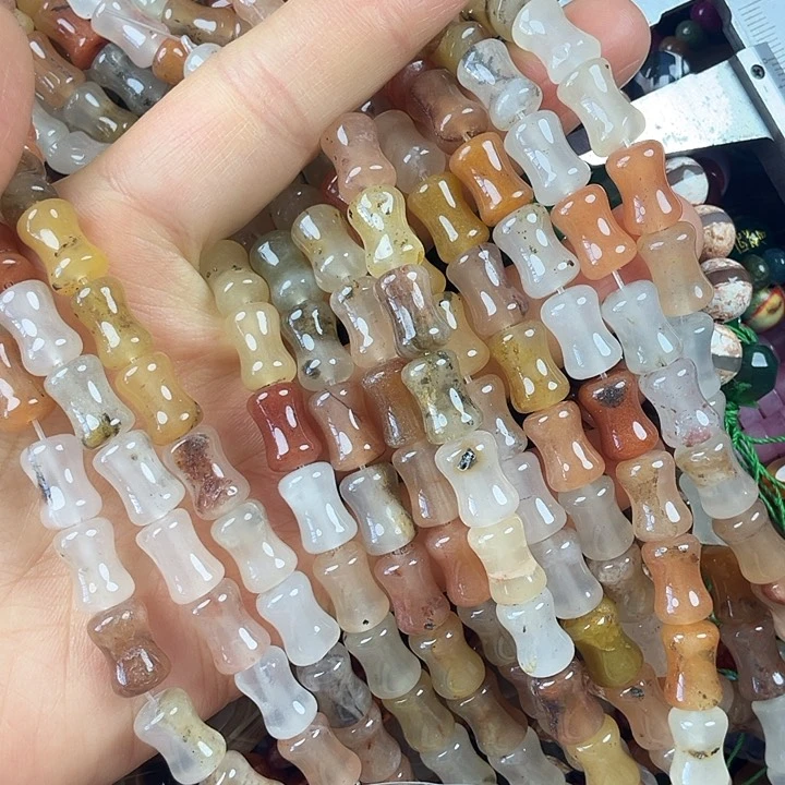 查罗石散珠合金卡8*12竹节三条瑕疵