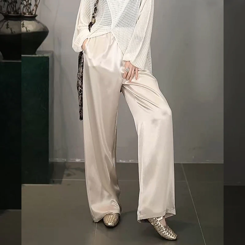 溶溶【醋酸本命裤】RONGRONG 醋酸混纺显瘦高腰休闲裤D-Z8969342