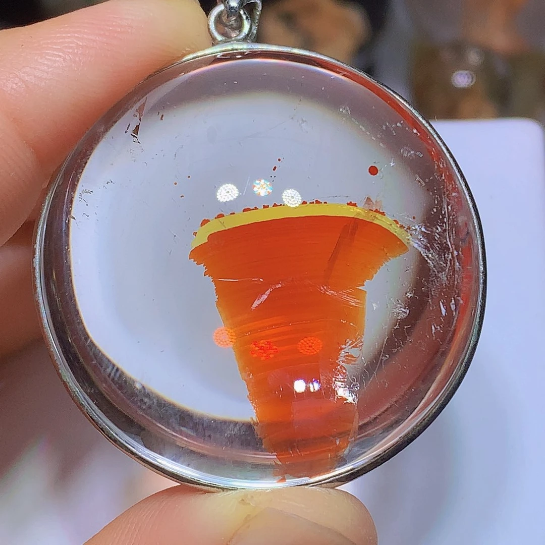 银S925镶嵌吊坠(不含链)水晶天然水晶