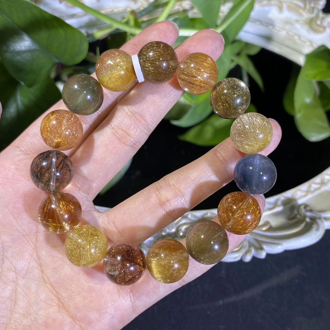 彩发晶单圈14.4mm左右水晶手串