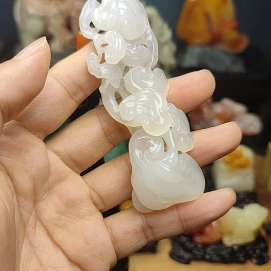 寿山石印石手把件手把件