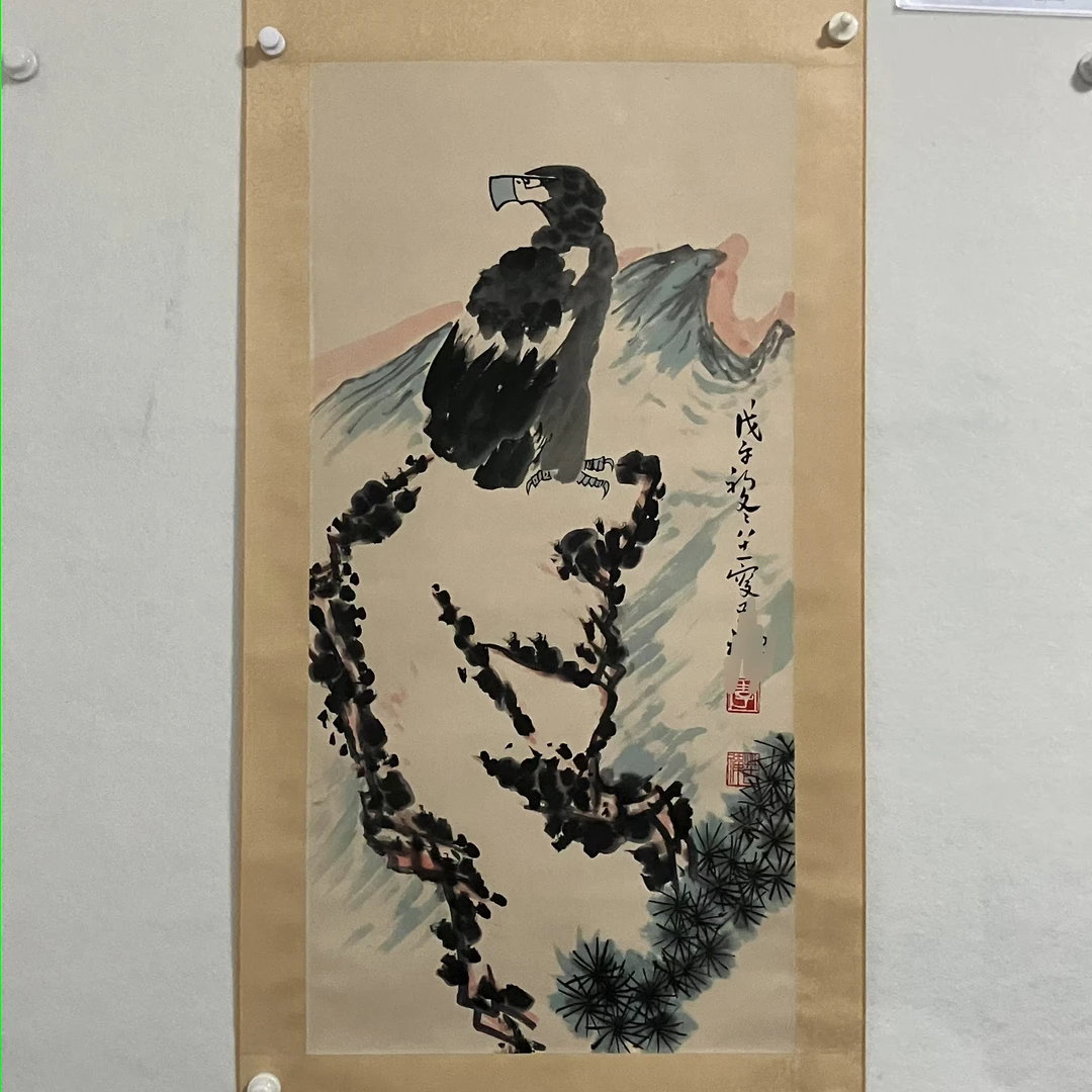 4587  鹰l立轴 98×48cm
