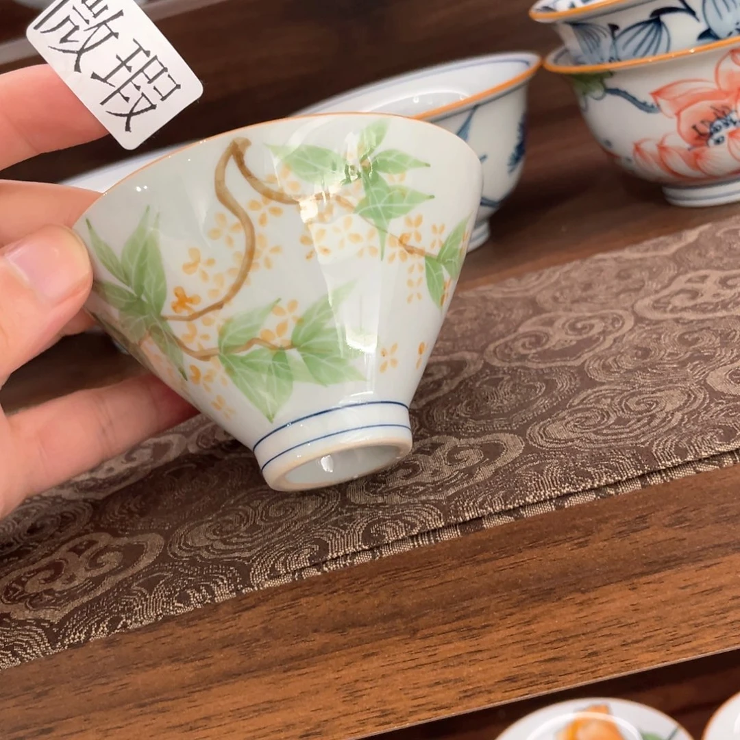 釉下手绘茶具微瑕