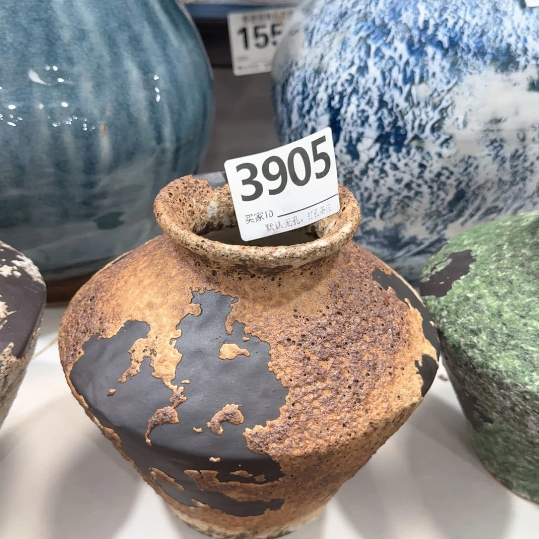 摆件景德镇高温花瓶编码3905高17口6默认无孔