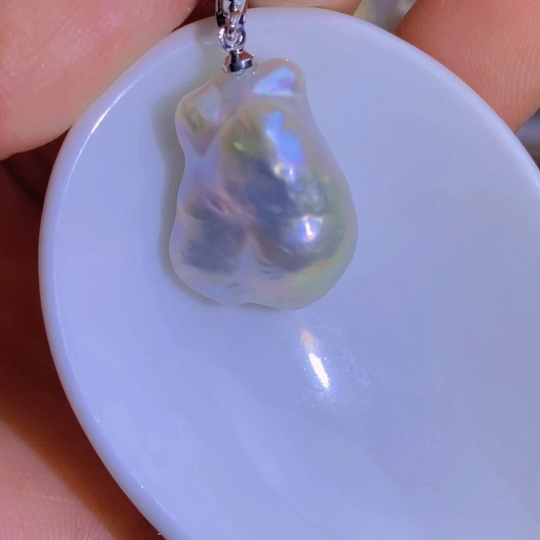 银S925镶嵌天然淡水珍珠淡水珍珠