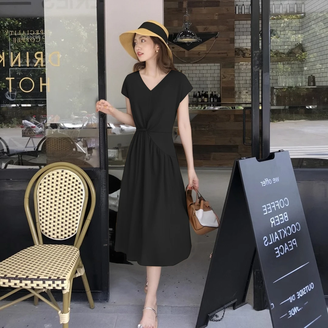 A2025年新款夏季新休闲百搭遮肚子显瘦赫本风小个子a字裙女D2625