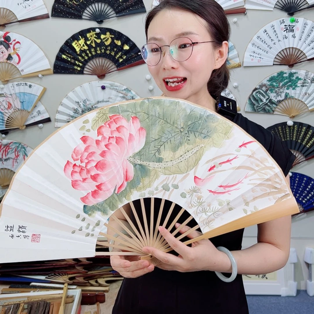 书法十寸玉竹-文玩扇-手写-粘好发出