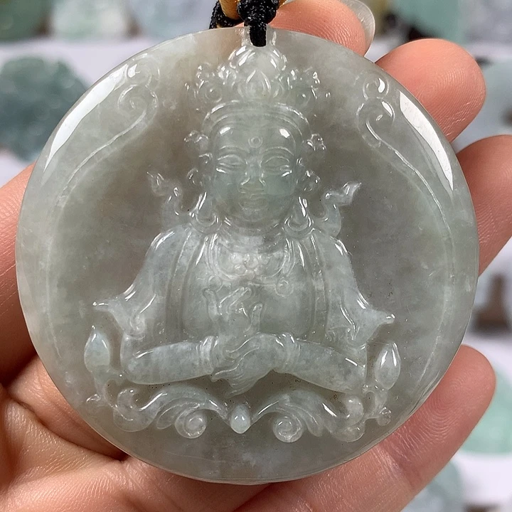 翡翠未镶嵌颈饰观音福利