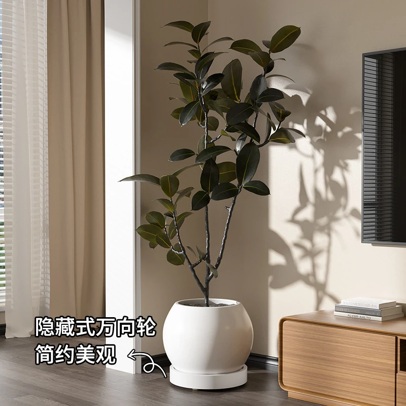 塑料承重托盘绿植万向轮盆栽花盆鲜花通用现代简约带轮底座可移动