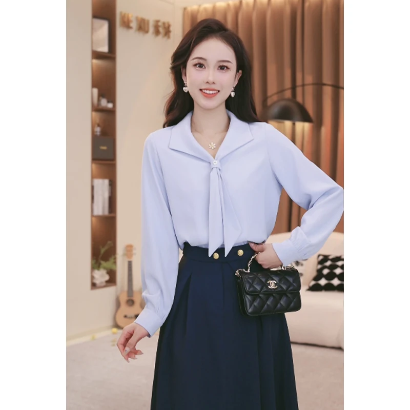法式别致高级感长袖衬衫女2025春季新款设计感小众宽松显瘦上衣
