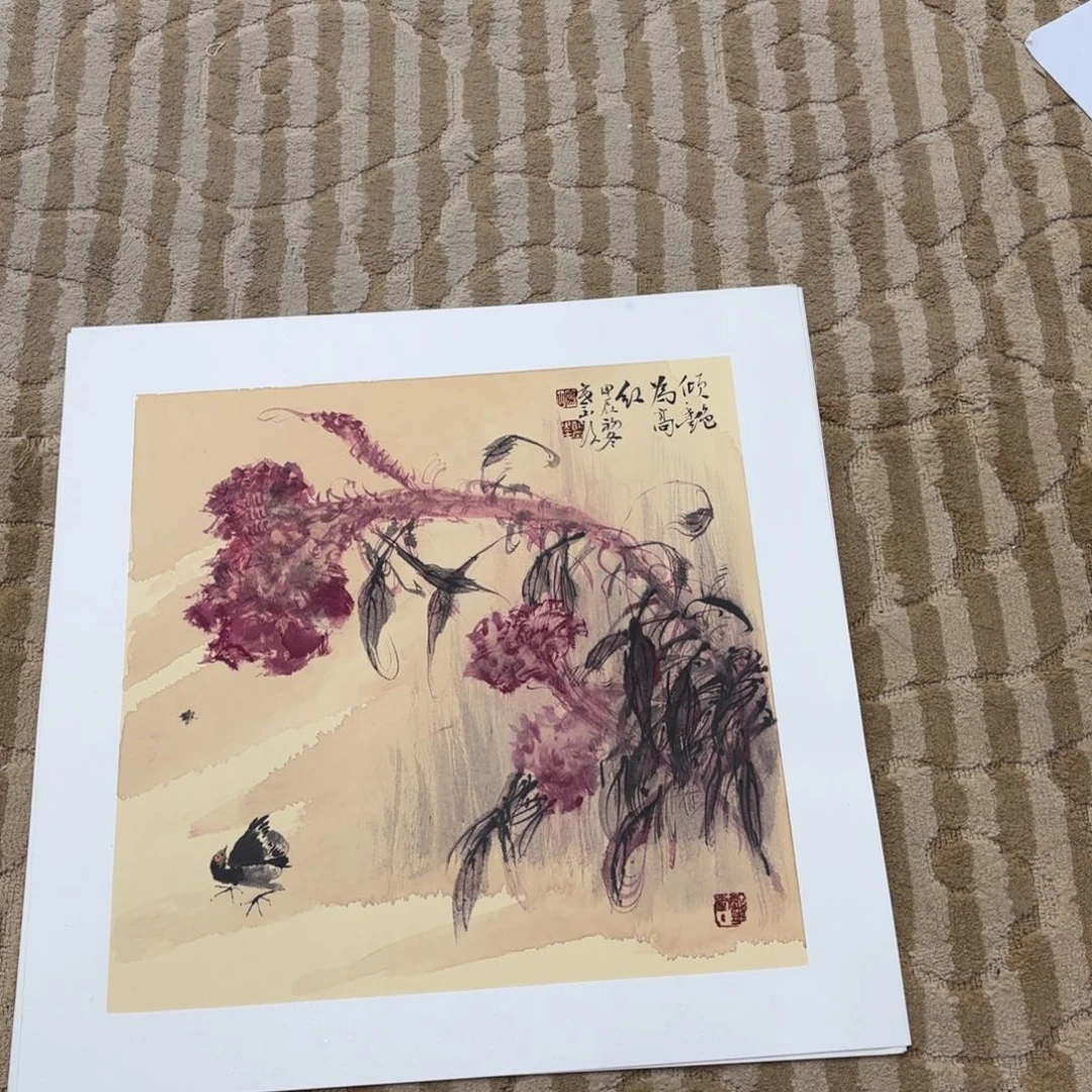 国画花鸟等图案为一体的大型