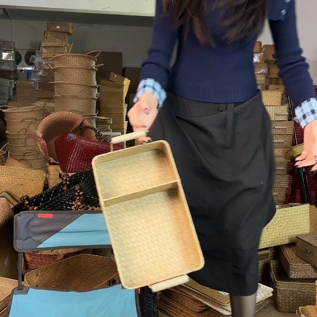 草编草编包/草编收纳盒带瑕疵