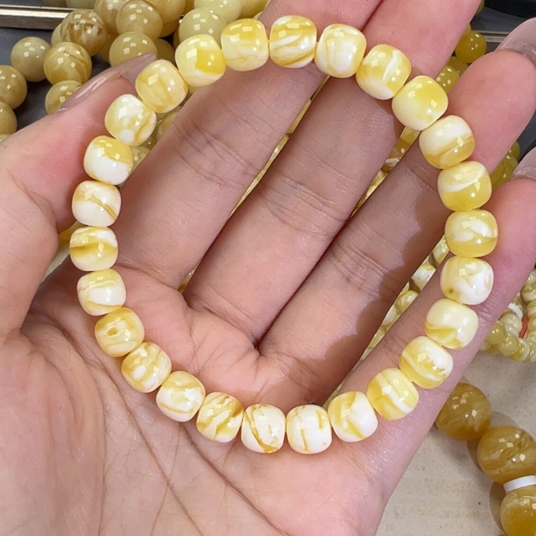 手链琥珀未镶嵌8瓷白虎皮