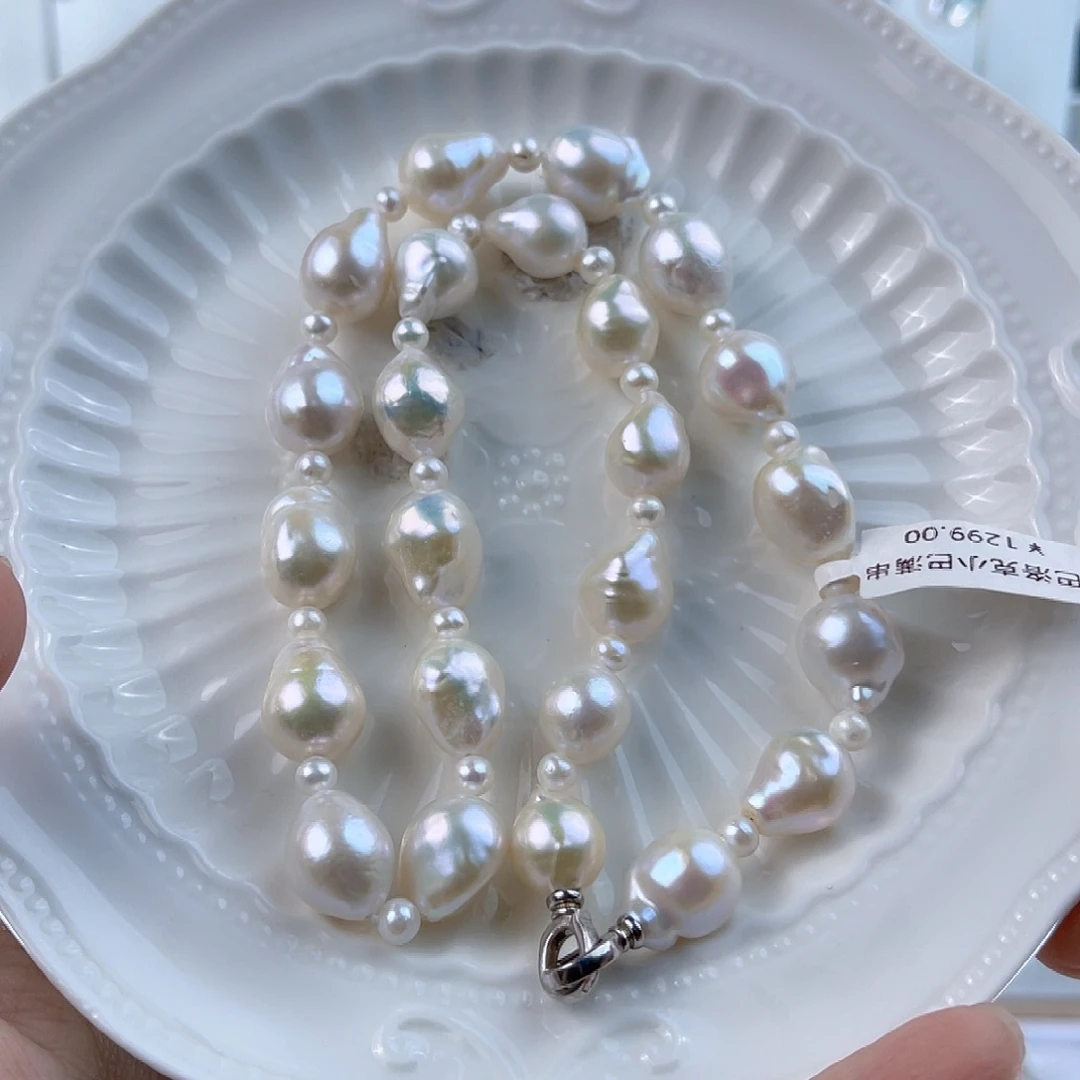 @***姐未镶嵌项链淡水珍珠