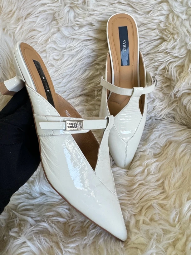 包头宴会鞋INS风覆膜包头拖复古半拖高跟春夏尖头凉拖