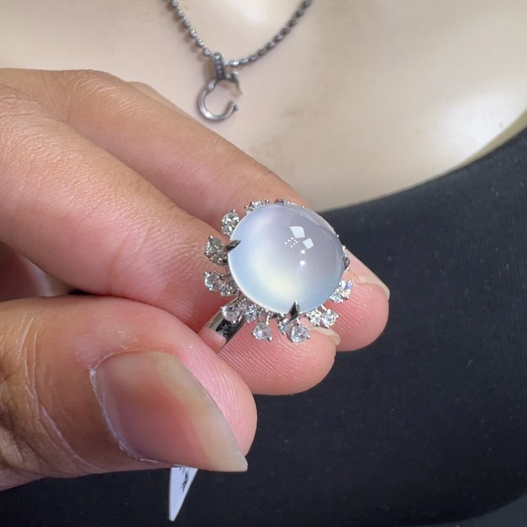 吊坠(不含链)18K金镶嵌翡翠