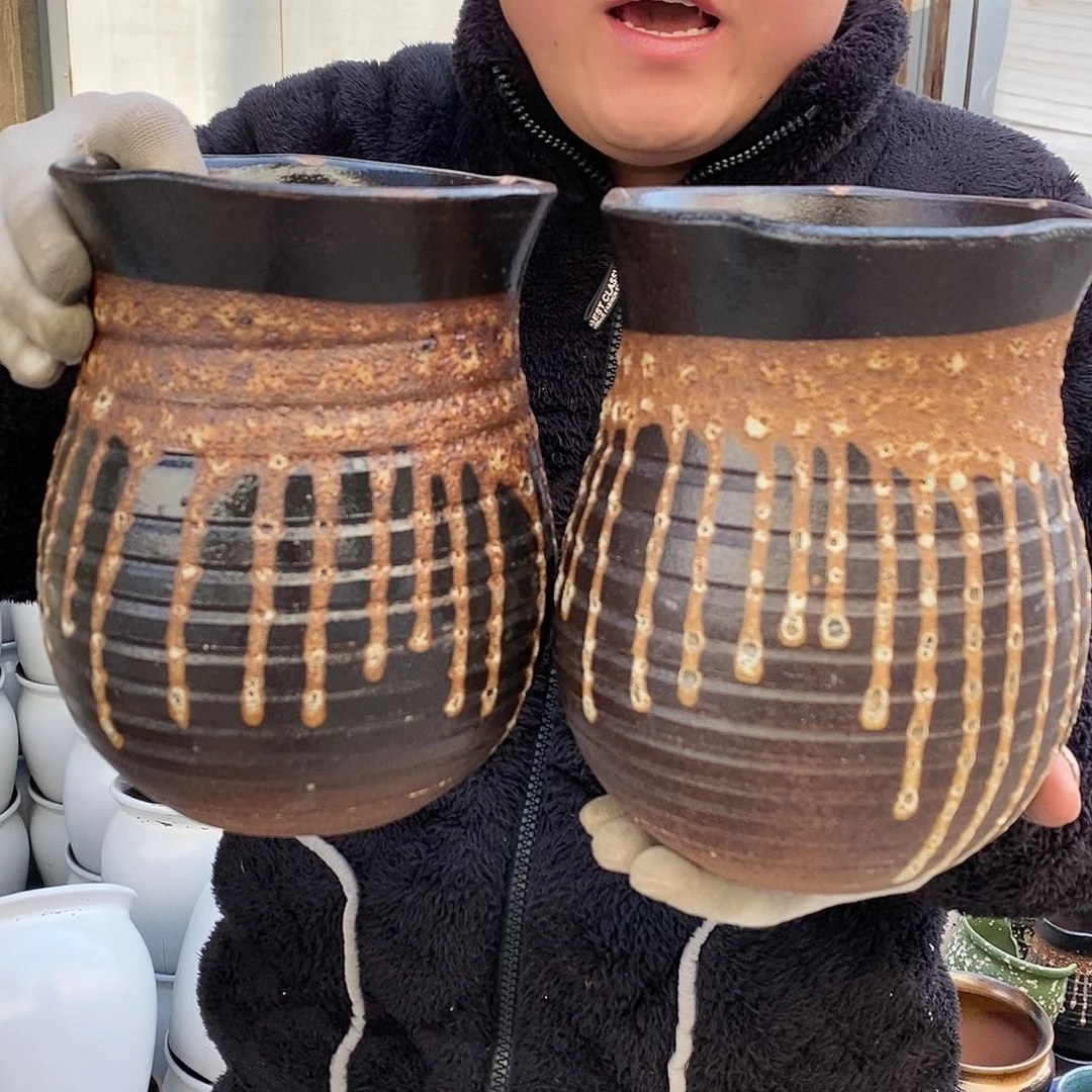 紫砂花盆口15高20暇疵俩个