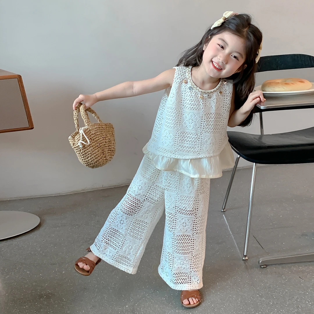 女童套装夏季2025新款洋气女宝宝波西米亚背心两件套儿童夏装汉服