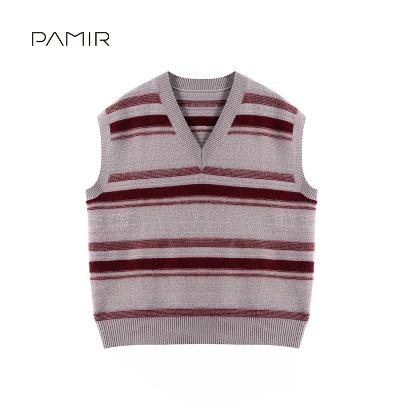 【羊羊专属】PAMIR秋冬新款女士V领精纺羊绒马甲背心针织衫 LR242