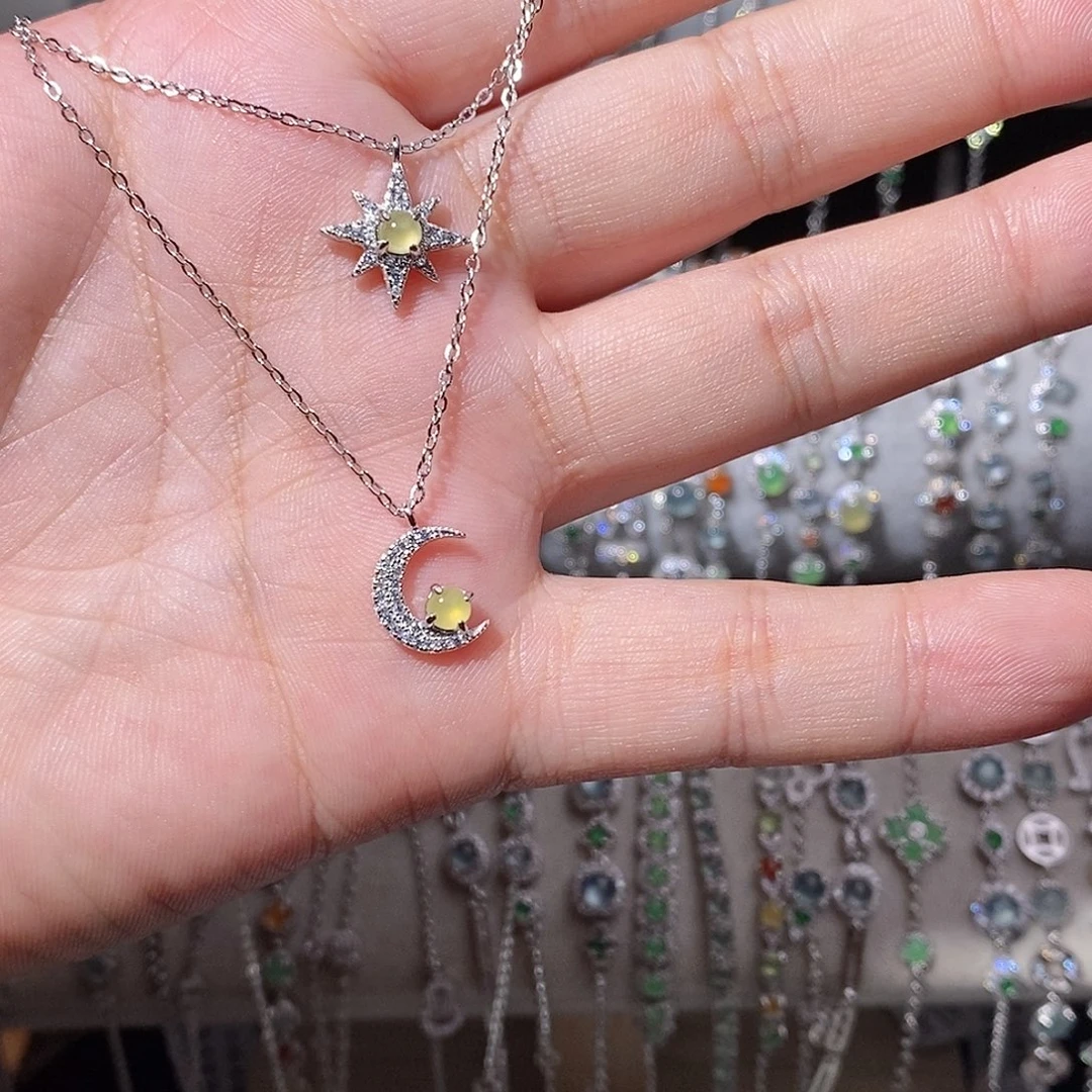 翡翠银S925镶嵌颈饰