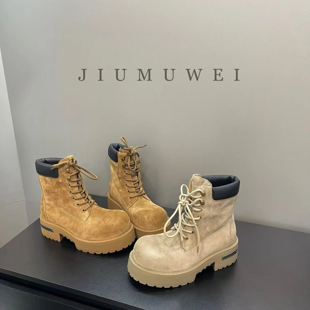 JIUMUWEI  早秋时尚厚底马丁靴（绒里）    5125  8890-2