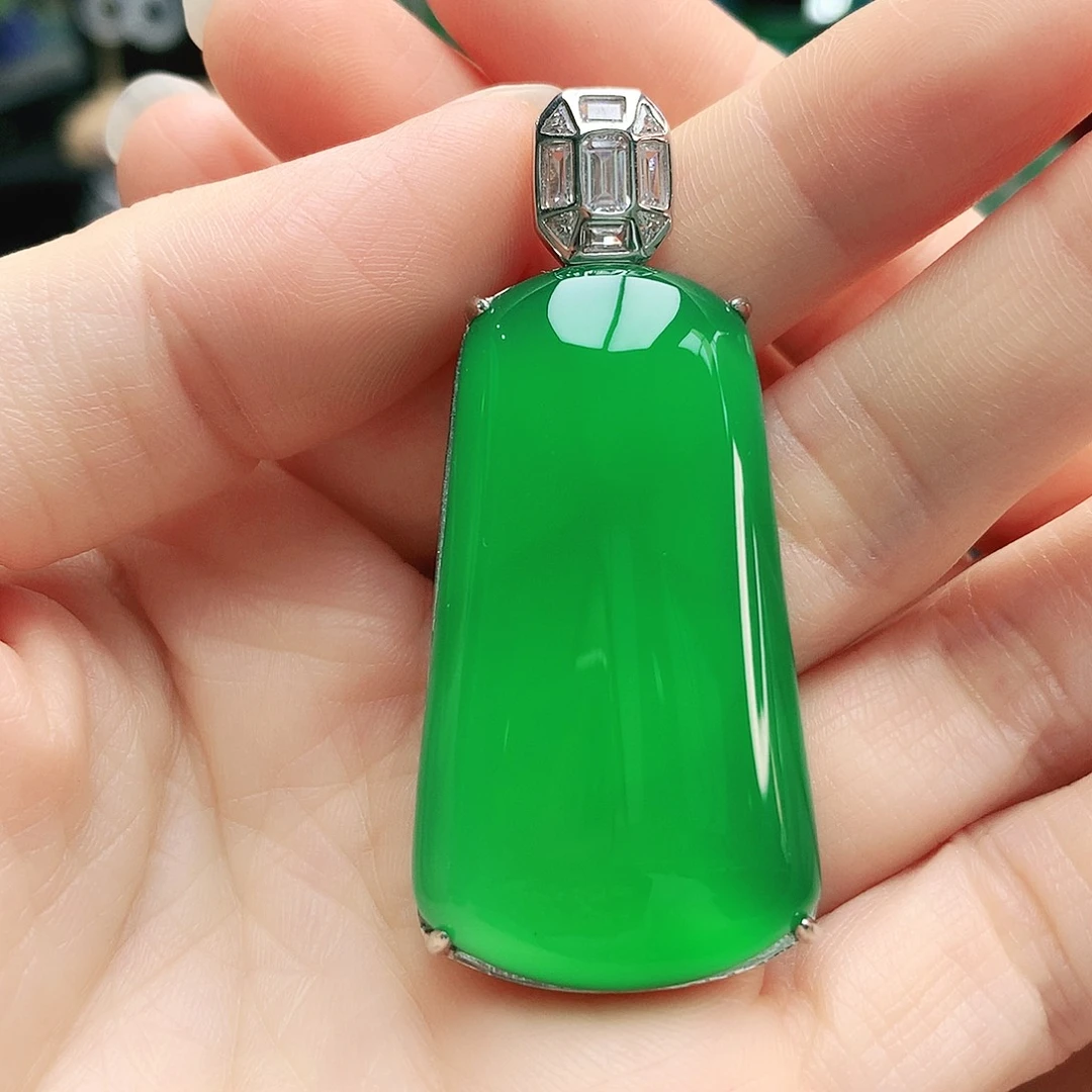 玛瑙/玉髓吊坠银S925镶嵌